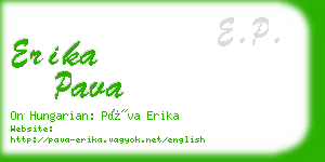 erika pava business card